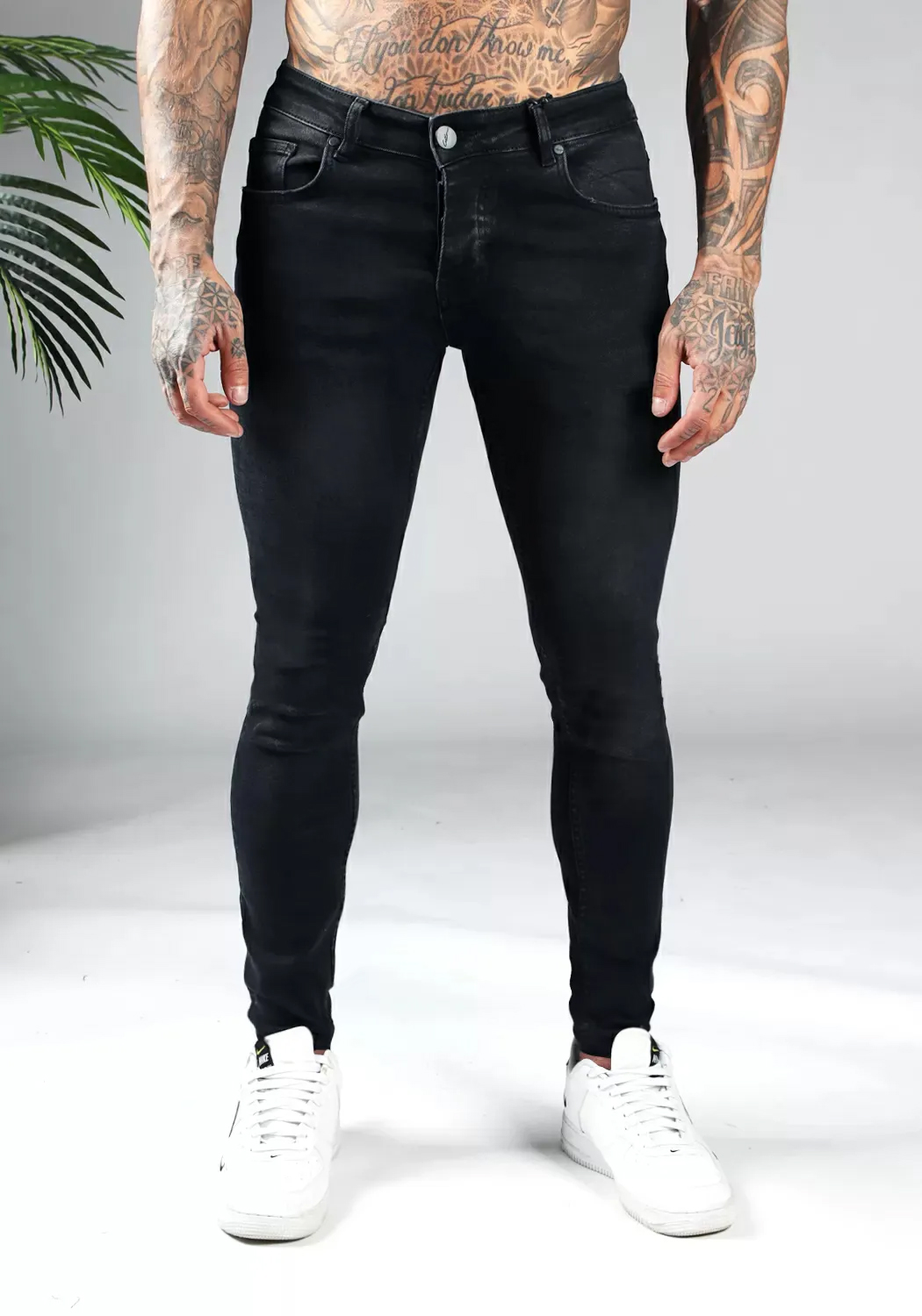 cotton all black jeans 2
