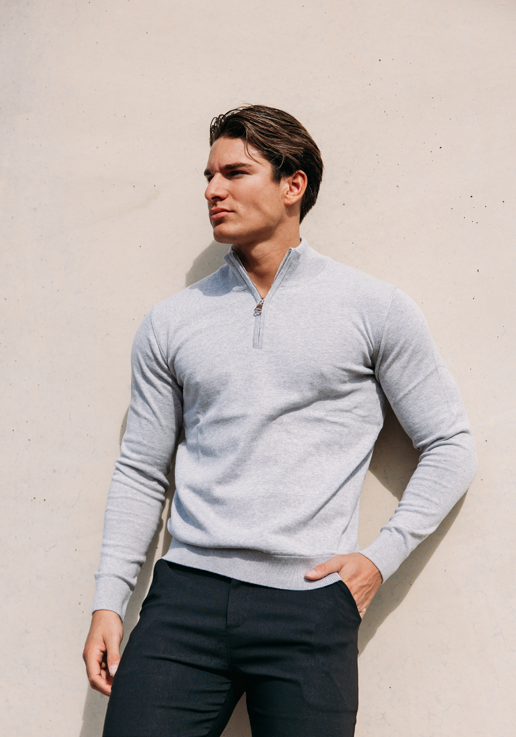 half zip grey 7