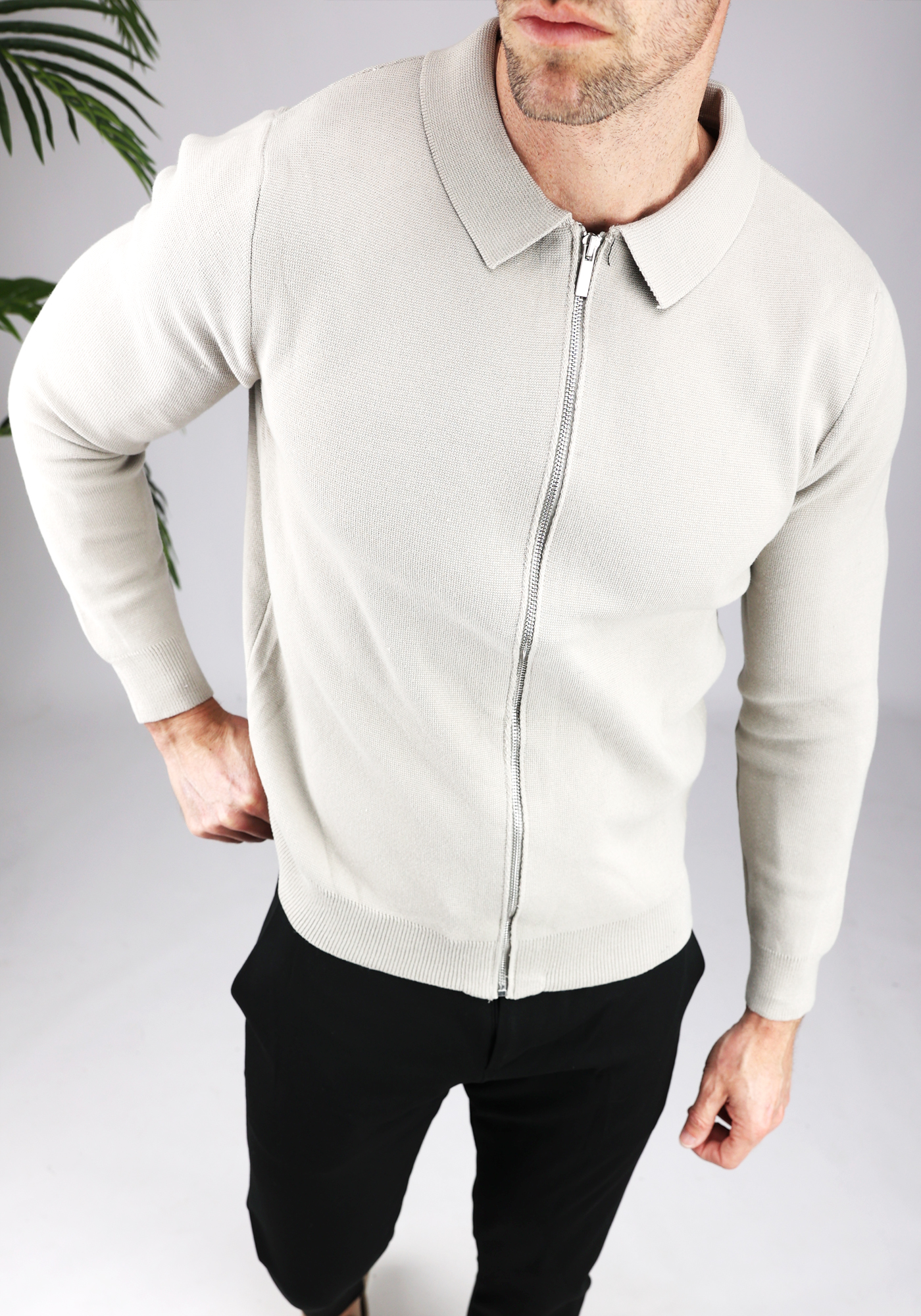 full zip sweater grey 5