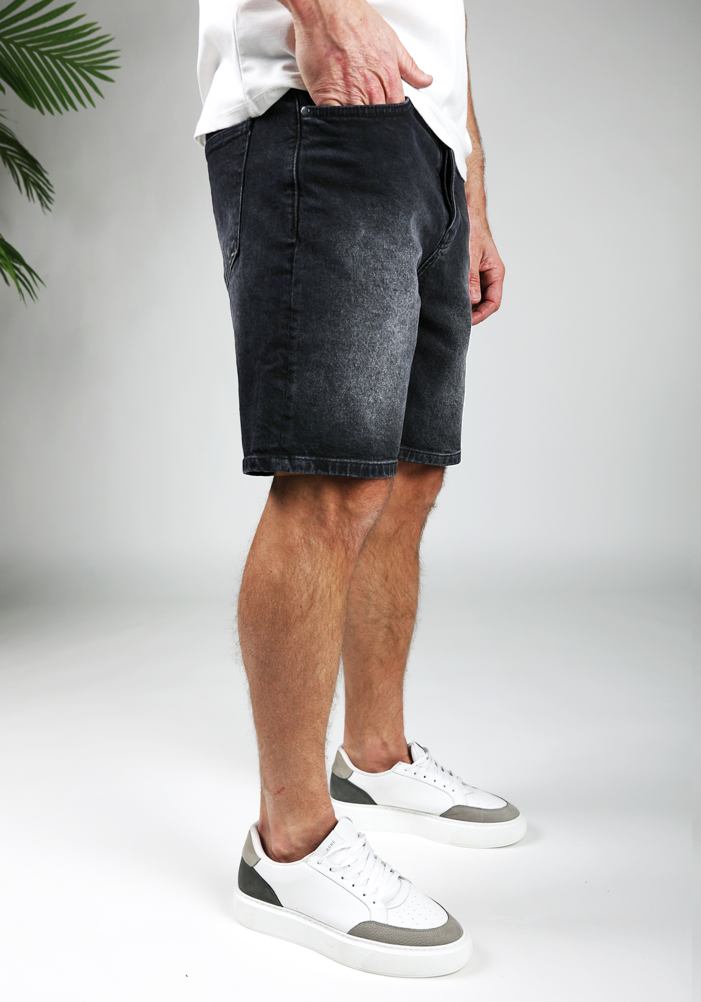 Loose Denim Shorts - Black 2
