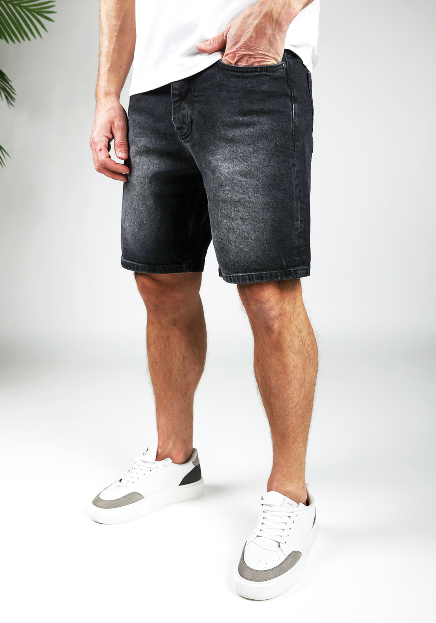 loose denim shorts black 3