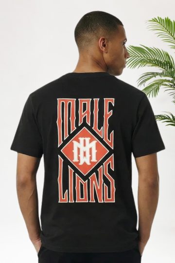 Cotton District MALELIONS GOTHIC TILE T-SHIRT T-Shirts BLACK